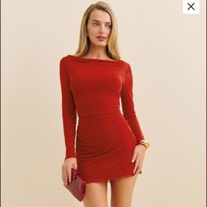 Reformation Reese Knit Dress Red - Size S